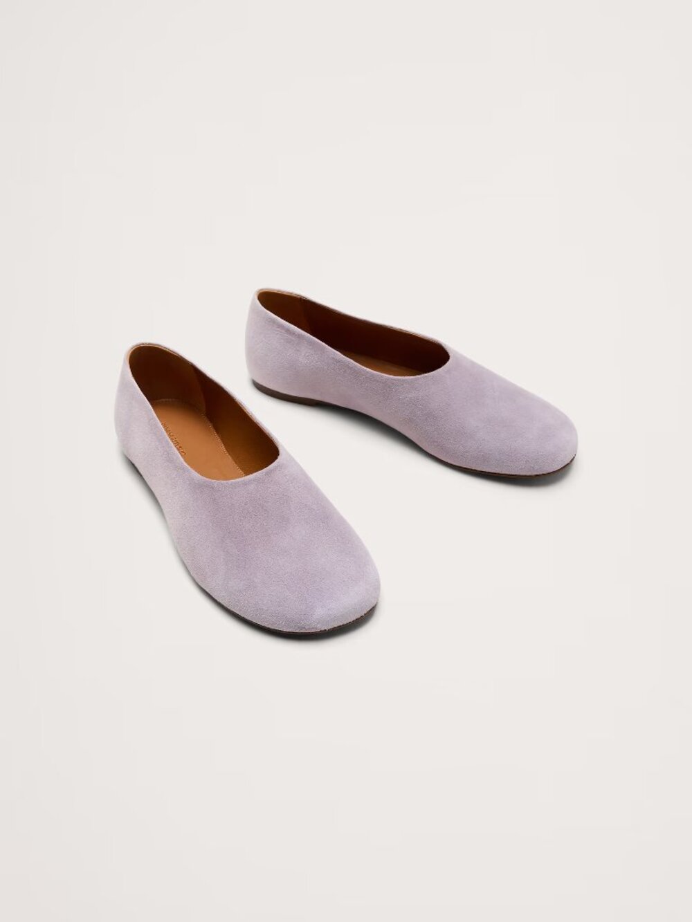 Banana Republic Italian Suede Ballet Flats Lilac Size 10 New in Box